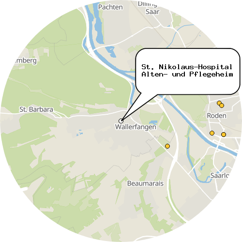 Kartenausschnitt für die Firma St. Nikolaus-Hospital Alten- und Pflegeheim