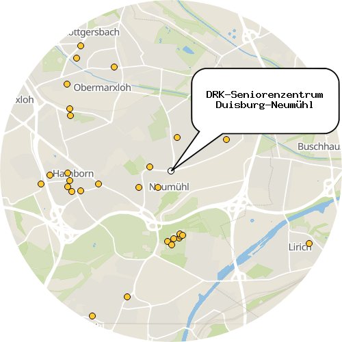 Kartenausschnitt für die Firma DRK-Seniorenzentrum Duisburg-Neumühl