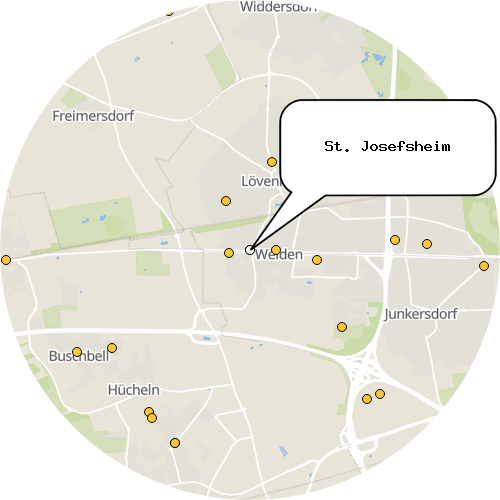 Kartenausschnitt für die Firma St. Josefsheim