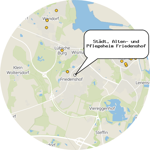 Kartenausschnitt für die Firma Städt. Alten- und Pflegeheim Friedenshof