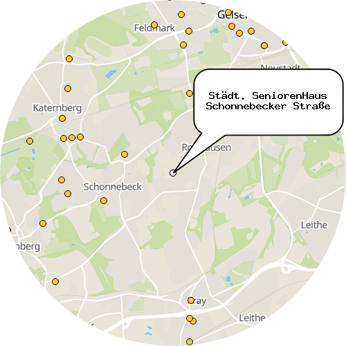 Kartenausschnitt für die Firma Städt. SeniorenHaus Schonnebecker Straße