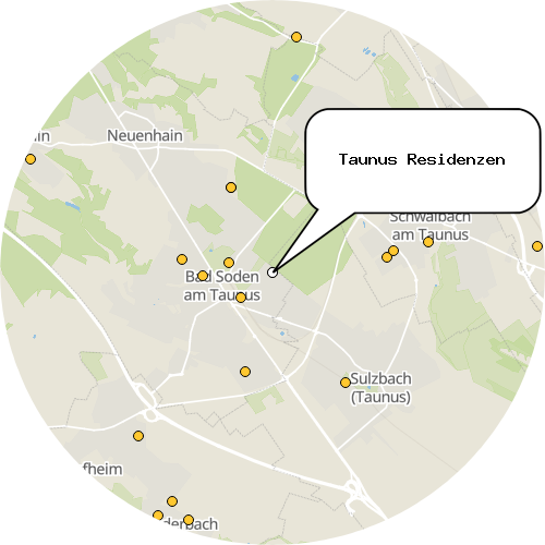 Kartenausschnitt für die Firma Taunus Residenzen