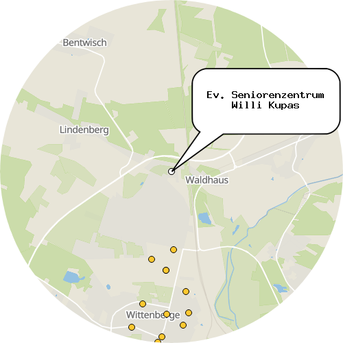Kartenausschnitt für die Firma Ev. Seniorenzentrum Willi Kupas