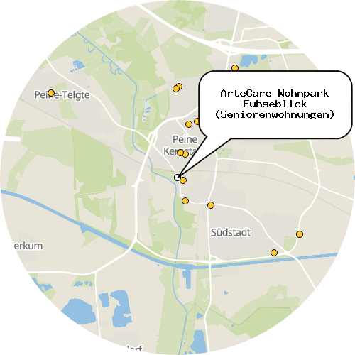 Kartenausschnitt für die Firma ArteCare Wohnpark Fuhseblick (Seniorenwohnungen)