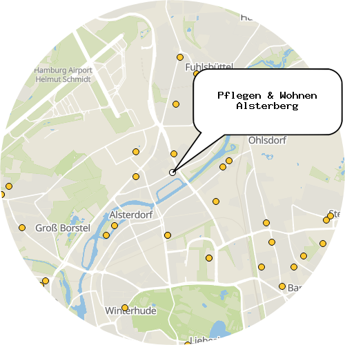 Kartenausschnitt für die Firma Pflegen & Wohnen Alsterberg