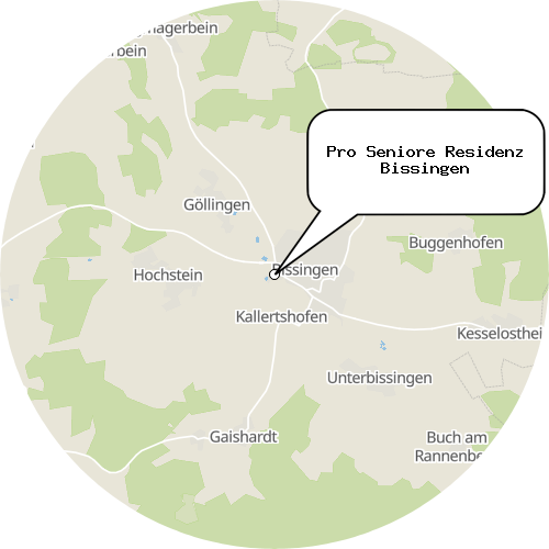 Kartenausschnitt für die Firma Pro Seniore Residenz Bissingen