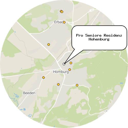Kartenausschnitt für die Firma Pro Seniore Residenz Hohenburg