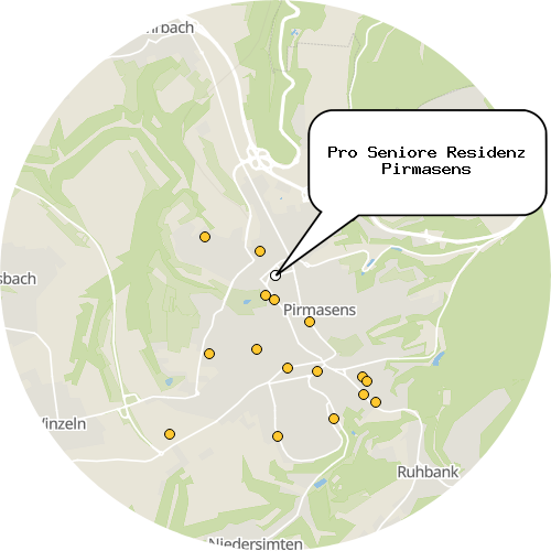 Kartenausschnitt für die Firma Pro Seniore Residenz Pirmasens