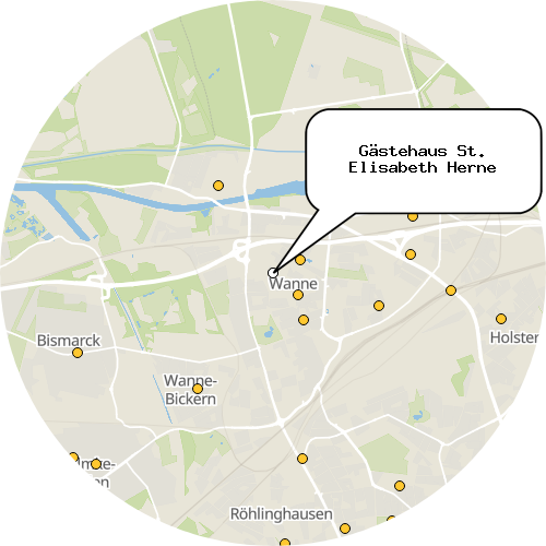 Kartenausschnitt für die Firma Gästehaus St. Elisabeth Herne