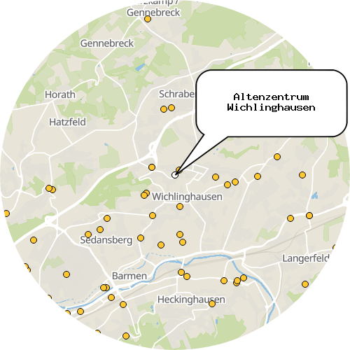 Kartenausschnitt für die Firma Altenzentrum Wichlinghausen