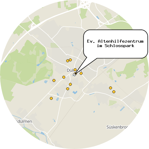 Kartenausschnitt für die Firma Ev. Altenhilfezentrum im Schlosspark