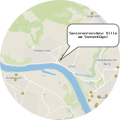 Kartenausschnitt für die Firma Seniorenresidenz Villa am Sonnenhügel