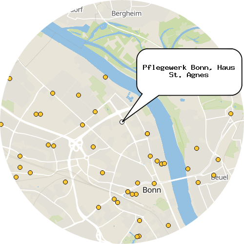 Kartenausschnitt für die Firma Pflegewerk Bonn, Haus St. Agnes