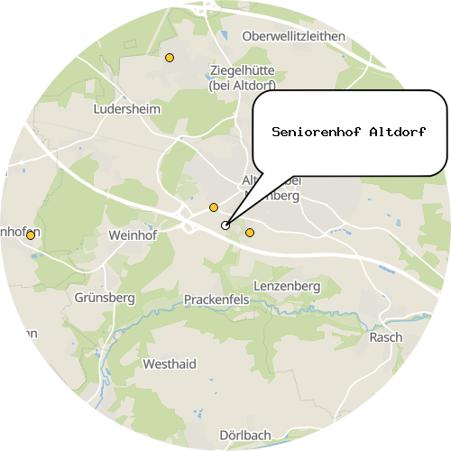 Kartenausschnitt für die Firma Seniorenhof Altdorf