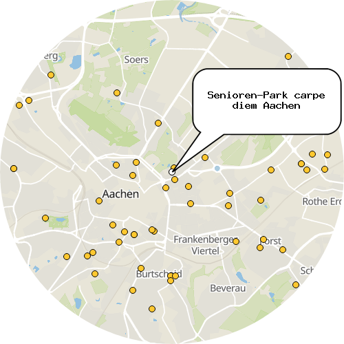 Kartenausschnitt für die Firma Senioren-Park carpe diem Aachen