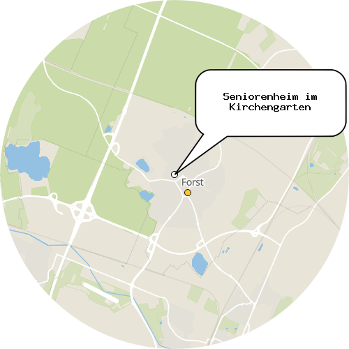 Kartenausschnitt für die Firma Seniorenheim im Kirchengarten