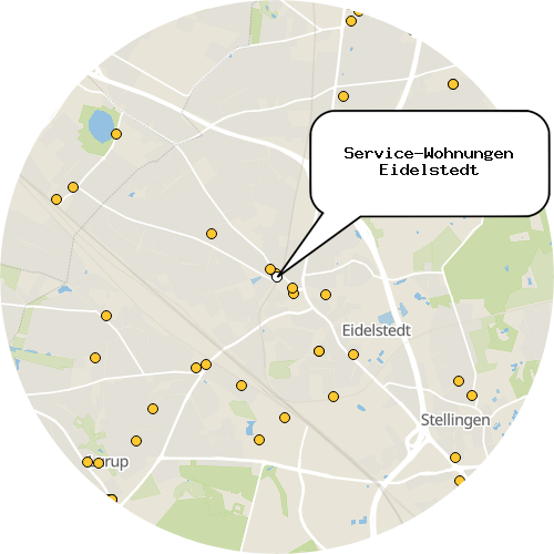 Kartenausschnitt für die Firma Service-Wohnungen Eidelstedt