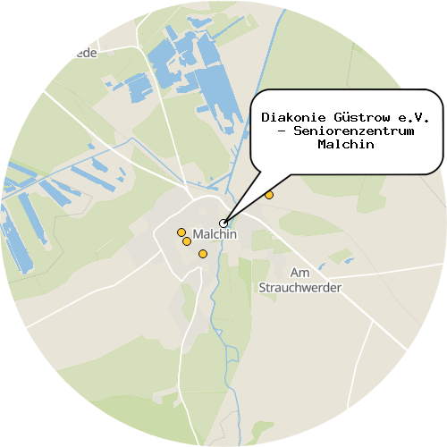 Kartenausschnitt für die Firma Diakonie Güstrow e.V. - Seniorenzentrum Malchin