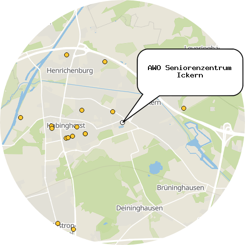 Kartenausschnitt für die Firma AWO Seniorenzentrum Ickern