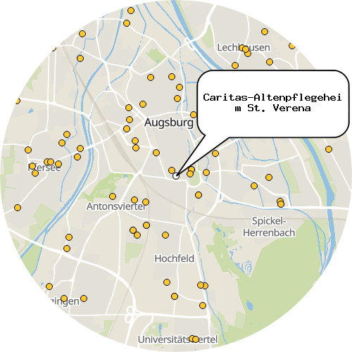 Kartenausschnitt für die Firma Caritas-Altenpflegeheim St. Verena