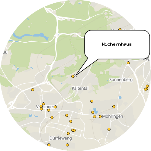 Kartenausschnitt für die Firma Wichernhaus