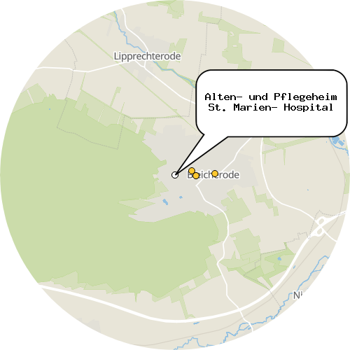 Kartenausschnitt für die Firma Alten- und Pflegeheim St. Marien- Hospital