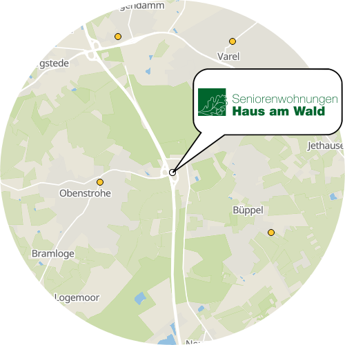 Kartenausschnitt für die Firma Haus im Wald Varel