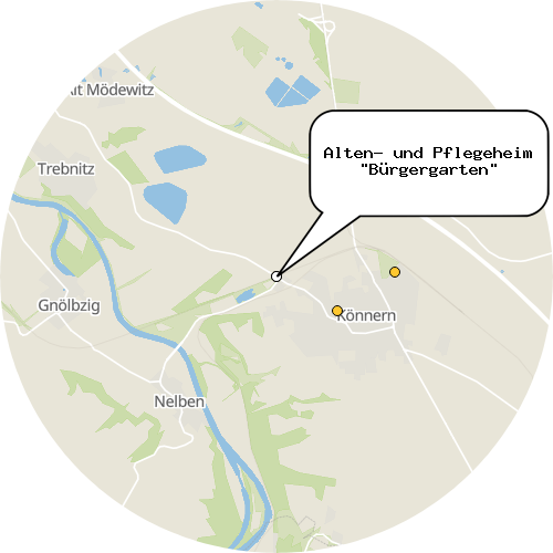 Kartenausschnitt für die Firma Alten- und Pflegeheim "Bürgergarten"