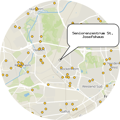 Kartenausschnitt für die Firma Seniorenzentrum St. Josefshaus