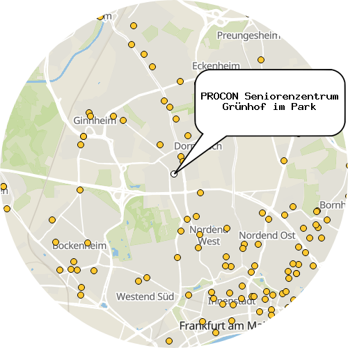 Kartenausschnitt für die Firma PROCON Seniorenzentrum Grünhof im Park