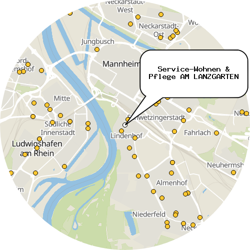 Kartenausschnitt für die Firma Service-Wohnen & Pflege AM LANZGARTEN