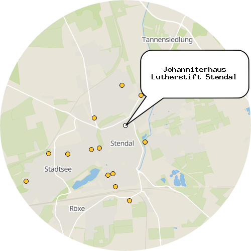 Kartenausschnitt für die Firma Johanniterhaus Lutherstift Stendal