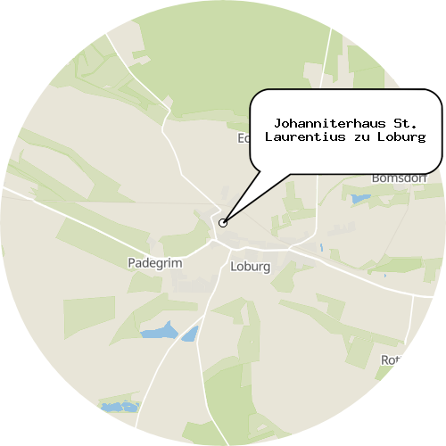Kartenausschnitt für die Firma Johanniterhaus St. Laurentius zu Loburg