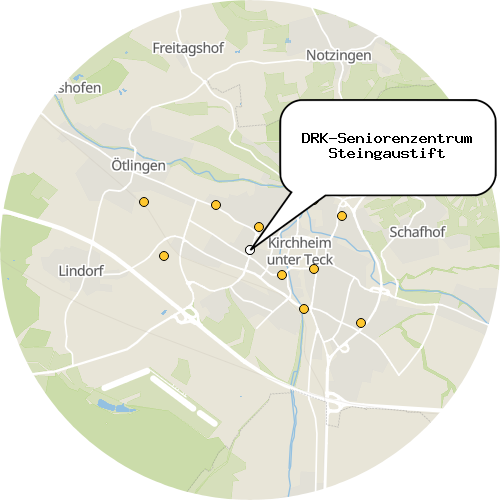 Kartenausschnitt für die Firma DRK-Seniorenzentrum Steingaustift