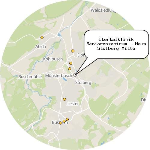 Kartenausschnitt für die Firma Itertalklinik Seniorenzentrum - Haus Stolberg Mitte