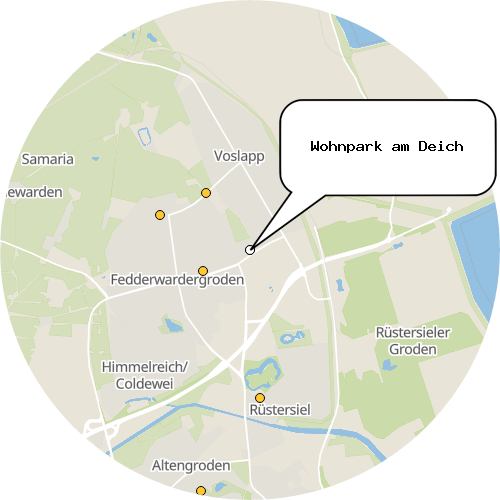 Kartenausschnitt für die Firma Wohnpark am Deich