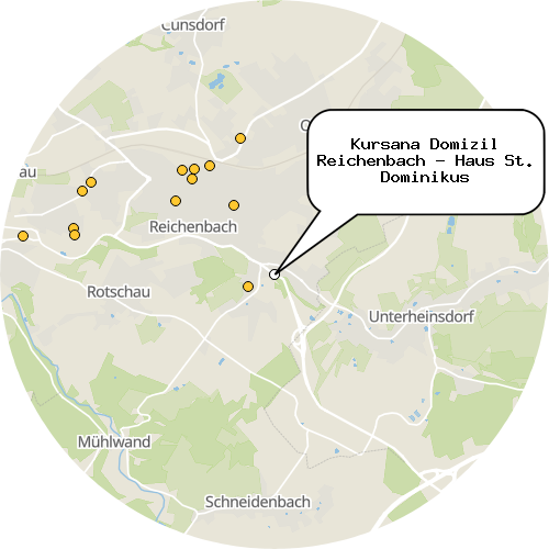 Kartenausschnitt für die Firma Kursana Domizil Reichenbach - Haus St. Dominikus