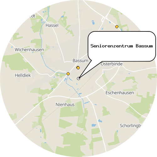 Kartenausschnitt für die Firma Seniorenzentrum Bassum