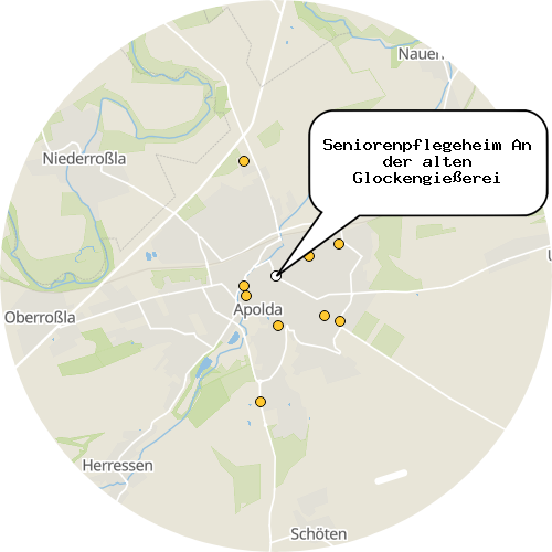 Kartenausschnitt für die Firma Seniorenpflegeheim An der alten Glockengießerei