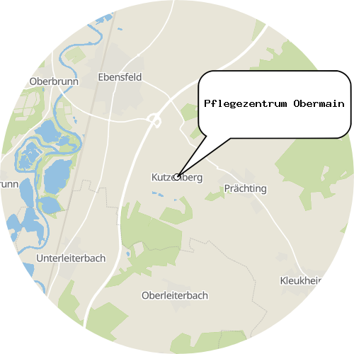 Kartenausschnitt für die Firma Pflegezentrum Obermain