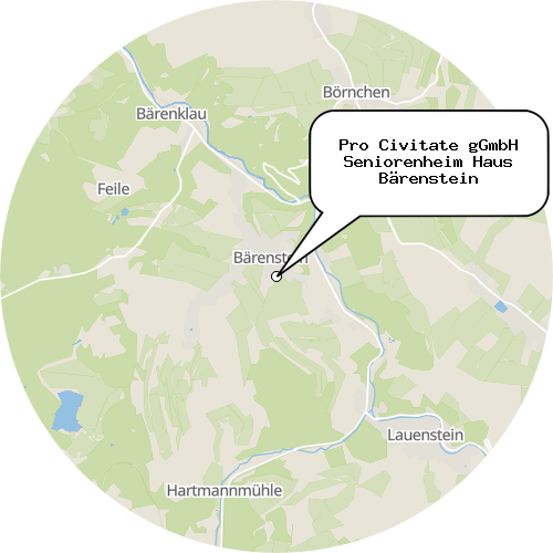Kartenausschnitt für die Firma Pro Civitate gGmbH Seniorenheim Haus Bärenstein