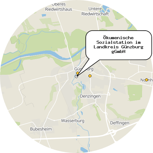 Kartenausschnitt für die Firma Ökumenische Sozialstation im Landkreis Günzburg gGmbH