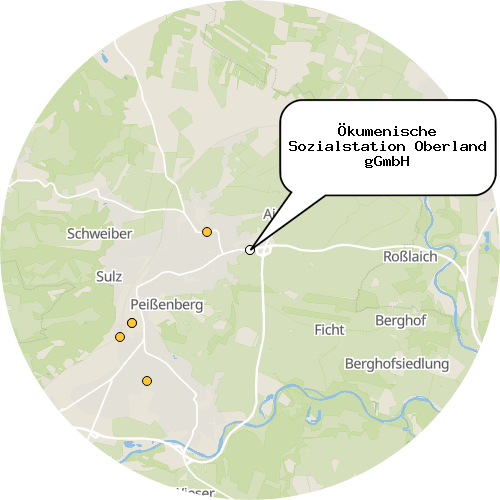 Kartenausschnitt für die Firma Ökumenische Sozialstation Oberland gGmbH