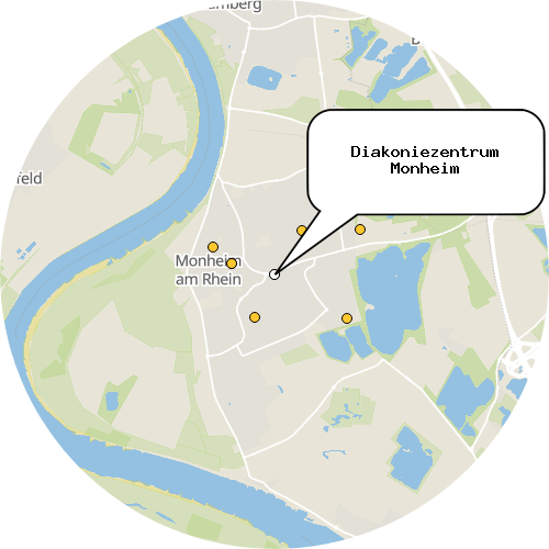 Kartenausschnitt für die Firma Diakoniezentrum Monheim