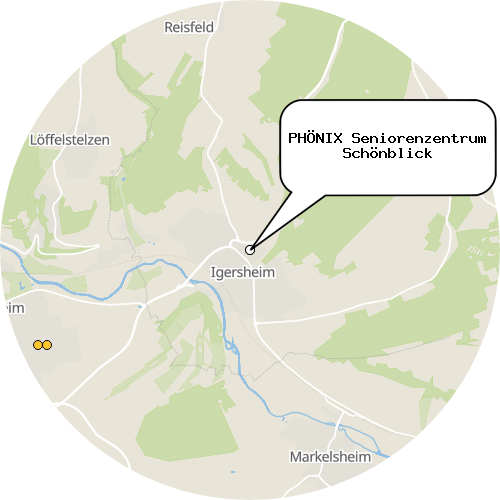Kartenausschnitt für die Firma PHÖNIX Seniorenzentrum Schönblick