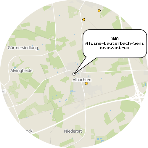Kartenausschnitt für die Firma AWO Alwine-Lauterbach-Seniorenzentrum