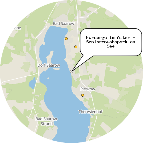 Kartenausschnitt für die Firma Fürsorge im Alter - Seniorenwohnpark am See