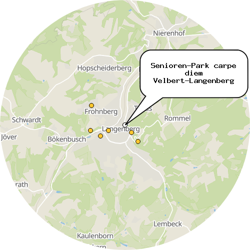Kartenausschnitt für die Firma Senioren-Park carpe diem Velbert-Langenberg