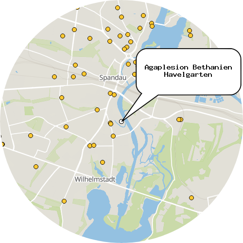 Kartenausschnitt für die Firma Agaplesion Bethanien Havelgarten
