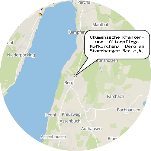 Kartenausschnitt für die Firma Ökumenische Kranken- und  Altenpflege Aufkirchen/  Berg am Starnberger See e.V.